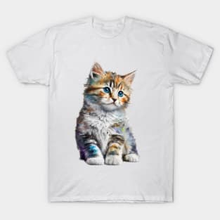 Colorful Kitty watercolor T-Shirt